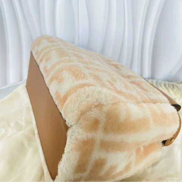 Fendi Peekaboo Shearling FF Motif Top Handle Bag - Picture 9 of 12